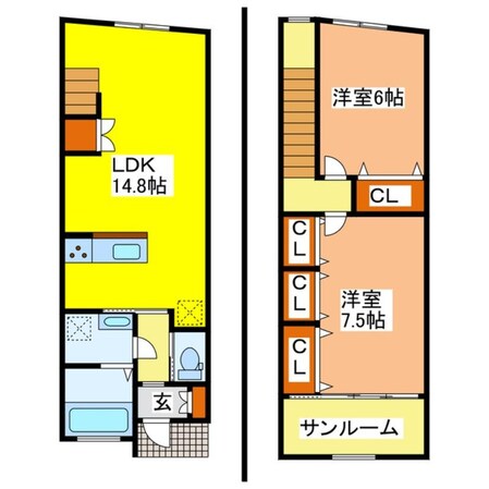 サンメゾン西条東北町の物件間取画像